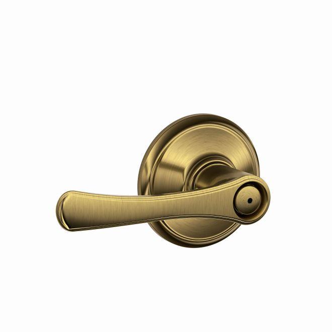 Schlage Avila Privacy Lever in Antique Brass finish