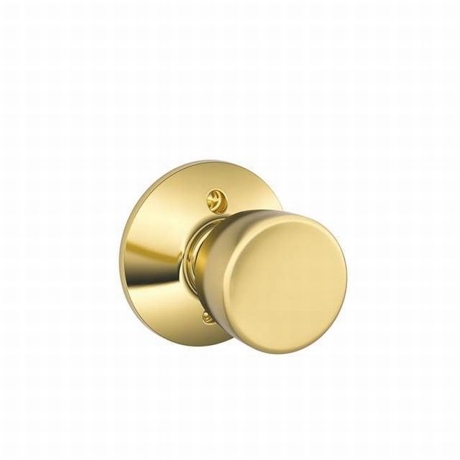 Schlage Bell Knob Half Dummy in Bright Brass finish