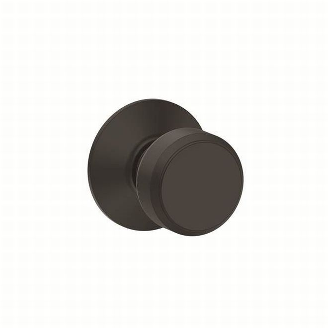 Schlage Bowery Knob Dummy Interior Trim - Exterior Handleset Sold Separately in Flat Black finish