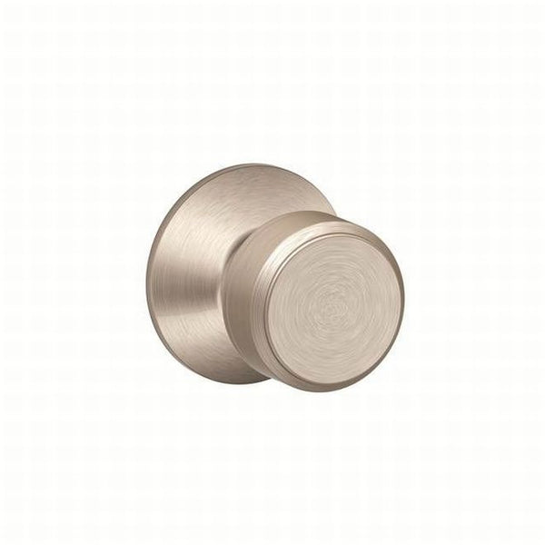 Schlage Bowery Knob Dummy Interior Trim - Exterior Handleset Sold Separately in Satin Nickel finish