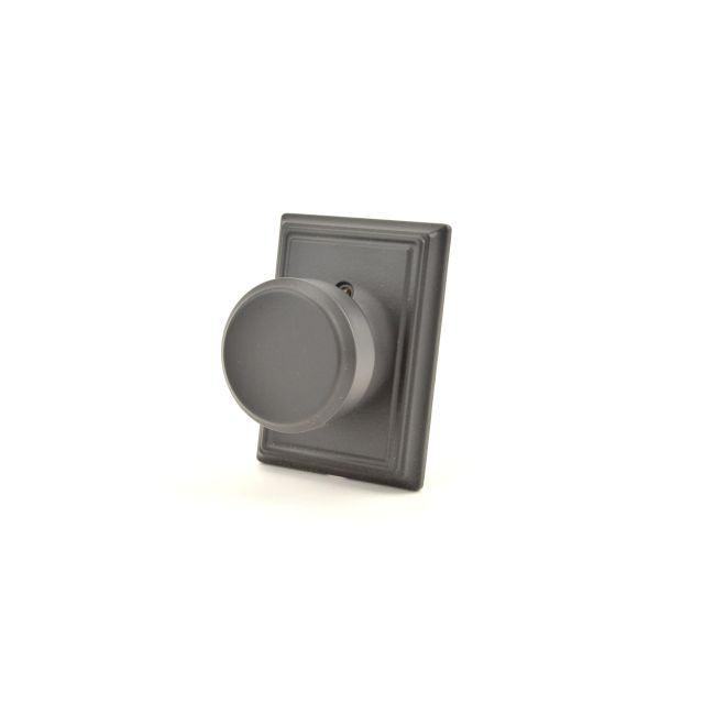 Schlage Bowery Knob Half Dummy With Addison Rosette in Flat Black finish