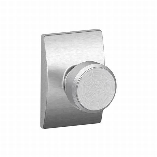 Schlage Bowery Knob Half Dummy With Century Rosette in Satin Chrome finish