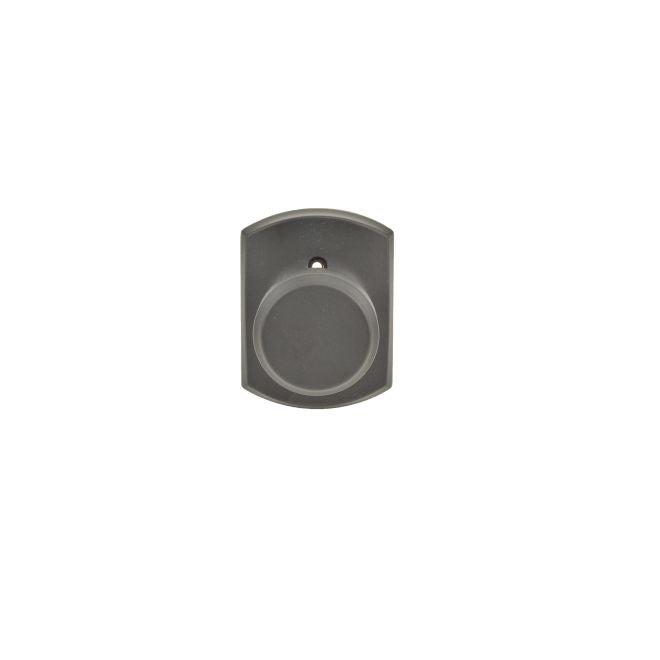 Schlage Bowery Knob Half Dummy With Greenwich Rosette in Flat Black finish