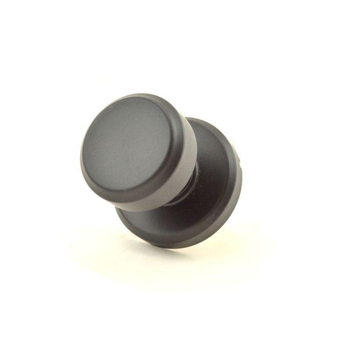 Schlage Bowery Knob Half Dummy With Greyson Rosette in Flat Black finish