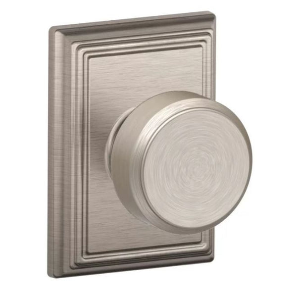 Schlage Bowery Passage Knob With Addison Rosette in Satin Nickel finish