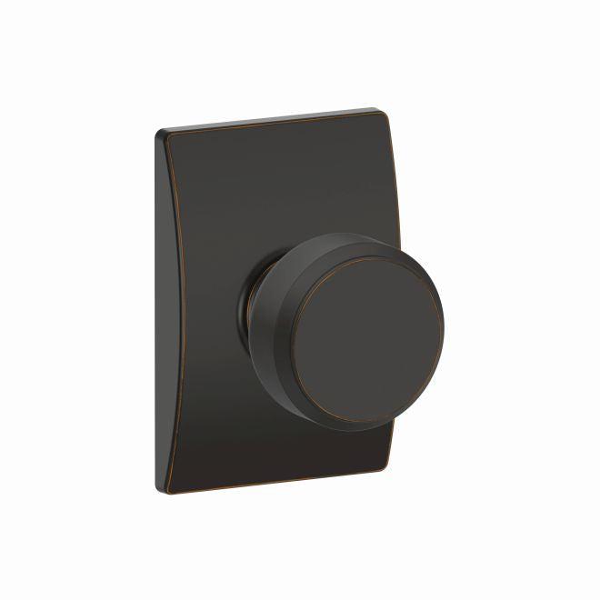 Schlage Bowery Passage Knob With Century Rosette in Aged Bronze finish