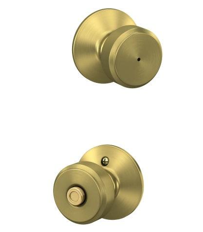 Schlage Bowery Privacy Knob in Satin Brass finish