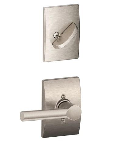 Schlage Broadway Lever With Century Rosette Interior Active Trim - Exterior Handleset Sold Separately in Satin Nickel finish