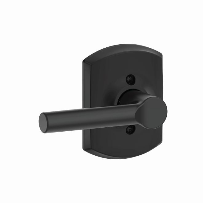 Schlage Broadway Lever With Greenwich Rosette Half Dummy in Flat Black finish