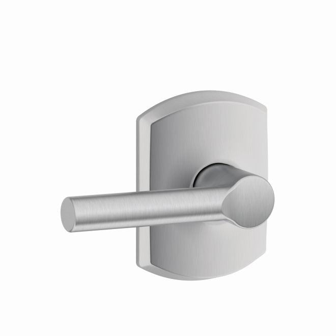 Schlage Broadway Passage Lever With Greenwich Rosette in Satin Chrome finish