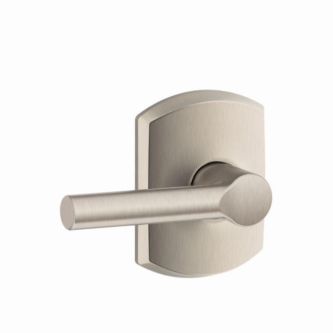 Schlage Broadway Passage Lever With Greenwich Rosette in Satin Nickel finish