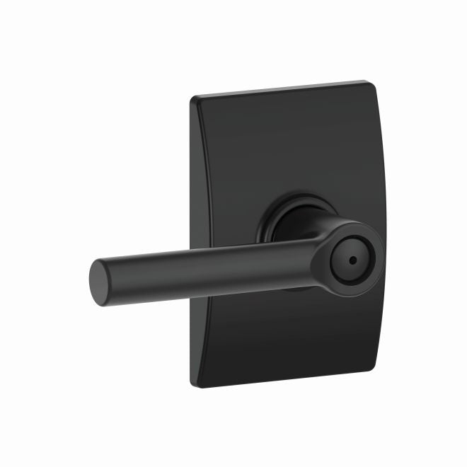 Schlage Broadway Privacy Lever With Century Rosette in Flat Black finish