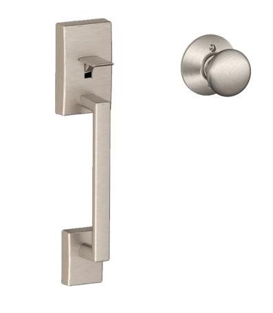 Schlage Century Bottom Half Handleset With Plymouth Knob in Satin Nickel finish