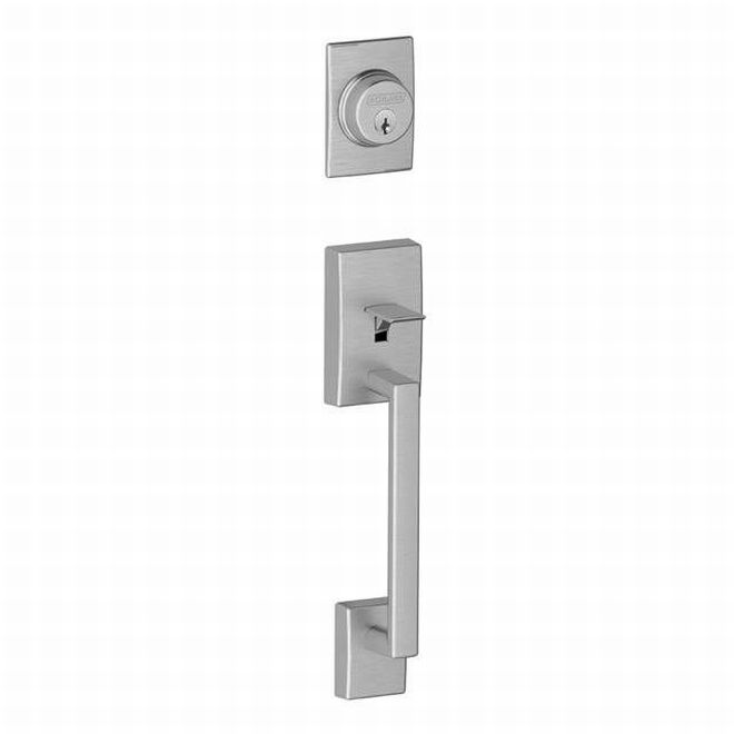 Schlage Century Dummy Exterior Handleset Only - Interior Trim Sold Separately in Satin Chrome finish