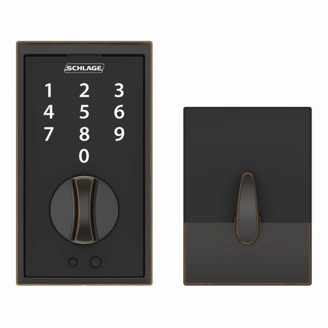 Schlage Century Keyless Touch Deadbolt in Aged Bronze finish