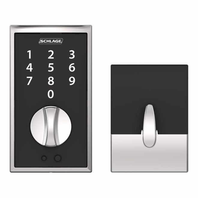 Schlage Century Keyless Touch Deadbolt in Bright Chrome finish