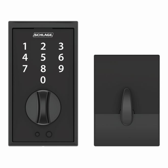 Schlage Century Keyless Touch Deadbolt in Flat Black finish