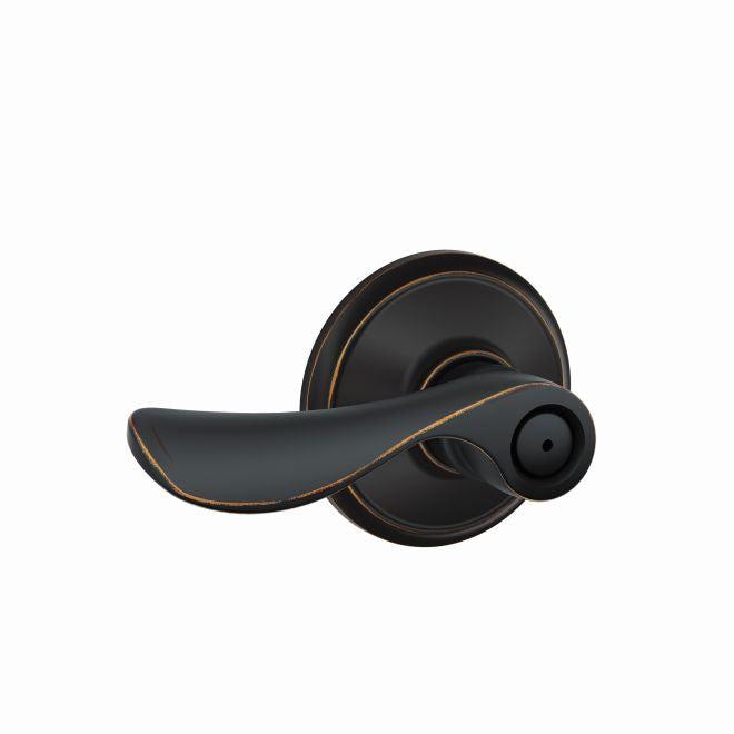 Schlage Champagne Privacy Lever in Aged Bronze finish