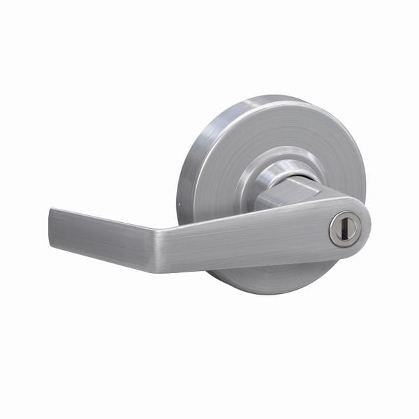 Schlage Commercial ALX Series Grade 2 Privacy Saturn Lever Lock With 47267038 2-3/4" Springlatch and 47267101 ANSI Strike in Satin Chrome finish