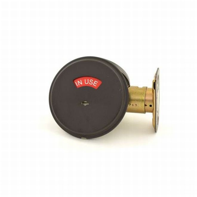 Schlage Commercial Grade 2 Occupancy Indicator Deadbolt With 12287 Latch and 10094 Strike in Oil Rubbed Bronze finish