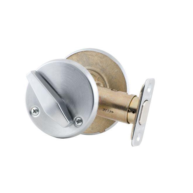 Schlage Commercial Grade 2 Occupancy Indicator Deadbolt With 12287 Latch and 10094 Strike in Satin Chrome finish