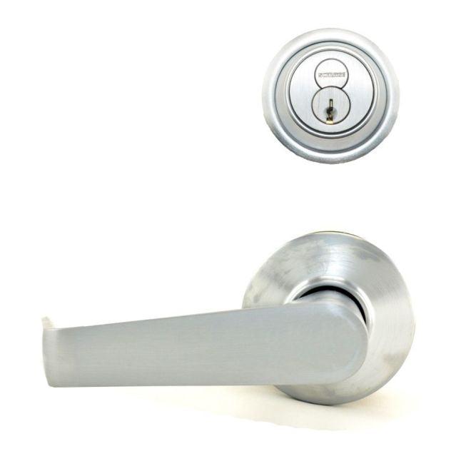 Schlage Commercial S200 Series Interconnected Entry Single Locking Full Size Saturn Lever C Keyway With 16-481 Latch 10-109 Strike in Satin Chrome finish