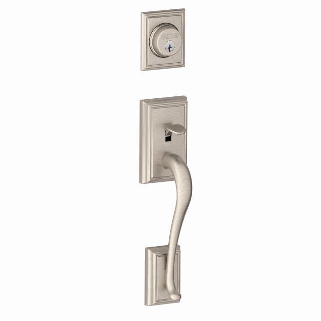 Schlage Custom Addison Dummy Exterior Handleset Only - Interior Trim Sold Separately in Satin Nickel finish