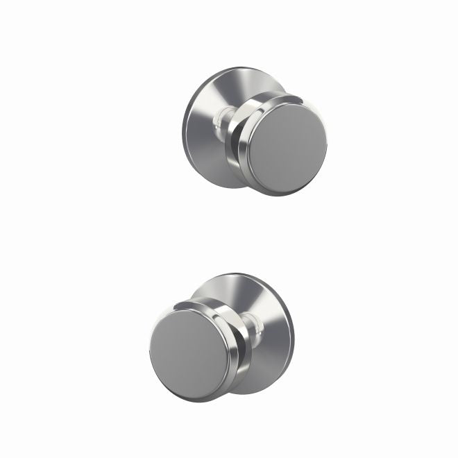 Schlage Custom Bowery Knob With Kinsler Rosette Non Turning Double Dummy Pair in Bright Chrome finish