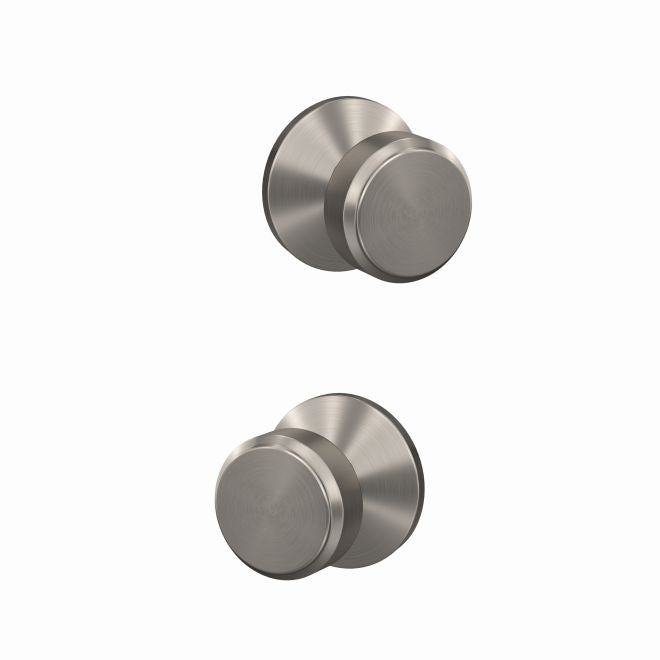 Schlage Custom Bowery Knob With Kinsler Rosette Non Turning Double Dummy Pair in Satin Nickel finish