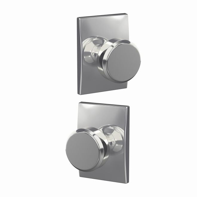 Schlage Custom Bowery Passage and Privacy Knob With Century Rosette in Bright Chrome finish