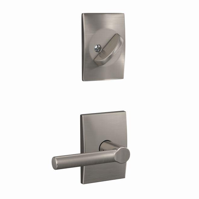 Schlage Custom Broadway Lever With Century Rosette Interior Active Trim - Exterior Handleset Sold Separately in Satin Nickel finish