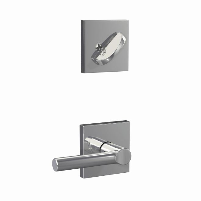 Schlage Custom Broadway Lever With Collins Rosette Interior Active Trim - Exterior Handleset Sold Separately in Bright Chrome finish