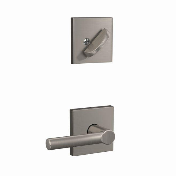 Schlage Custom Broadway Lever With Collins Rosette Interior Active Trim - Exterior Handleset Sold Separately in Satin Nickel finish