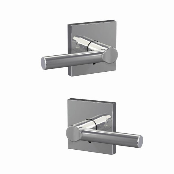 Schlage Custom Broadway Lever With Collins Rosette Non Turning Double Dummy Pair in Bright Chrome finish