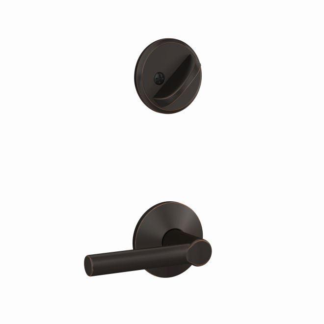 Schlage Custom Broadway Lever With Kinsler Rosette Interior Active Trim - Exterior Handleset Sold Separately in Aged Bronze finish