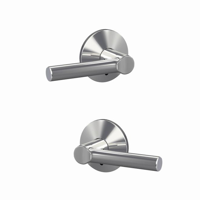 Schlage Custom Broadway Lever With Kinsler Rosette Non Turning Double Dummy Pair in Bright Chrome finish