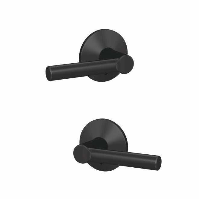 Schlage Custom Broadway Lever With Kinsler Rosette Non Turning Double Dummy Pair in Flat Black finish