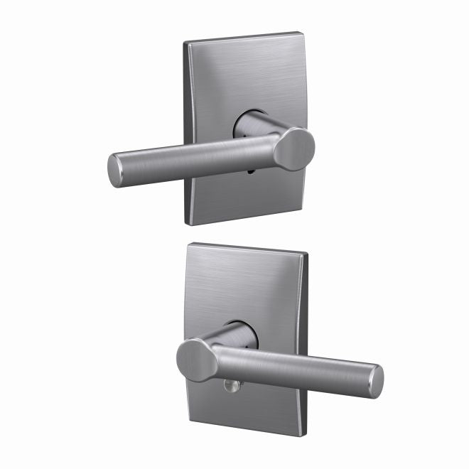 Schlage Custom Broadway Passage and Privacy Lever With Century Rosette in Satin Chrome finish