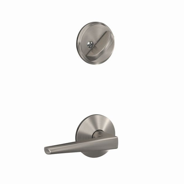 Schlage Custom Eller Lever With Kinsler Rosette Interior Active Trim - Exterior Handleset Sold Separately in Satin Nickel finish