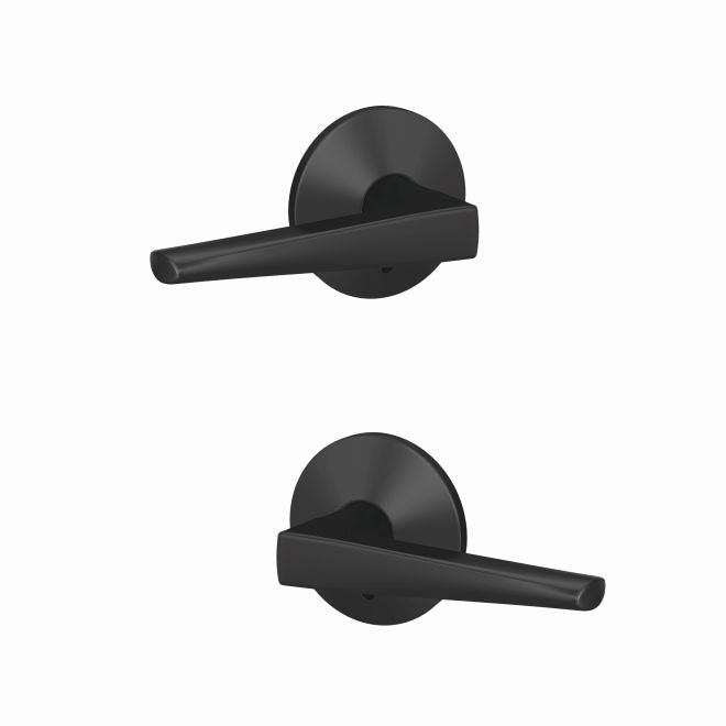 Schlage Custom Eller Lever With Kinsler Rosette Non Turning Double Dummy Pair in Flat Black finish