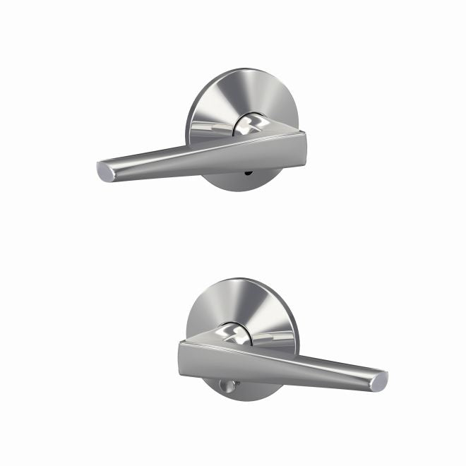 Schlage Custom Eller Passage and Privacy Lever With Kinsler Rosette in Bright Chrome finish