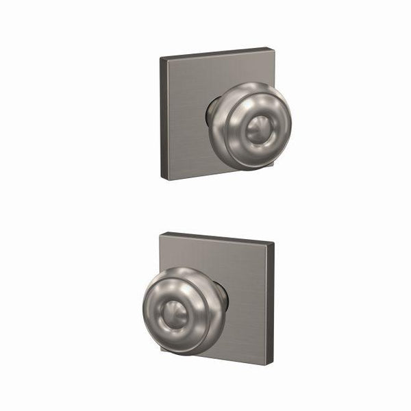 Schlage Custom Georgian Passage and Privacy Knob With Collins Rosette in Satin Nickel finish