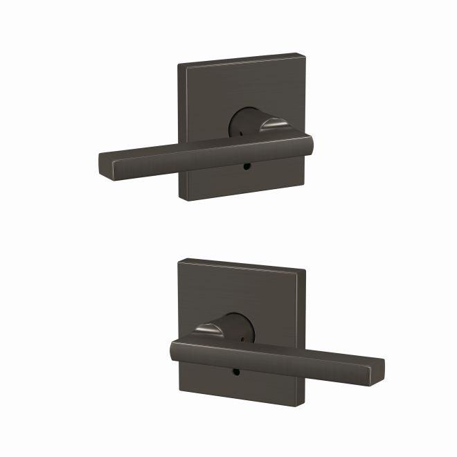 Schlage Custom Latitude Lever With Collins Rosette Non Turning Double Dummy Pair in finish