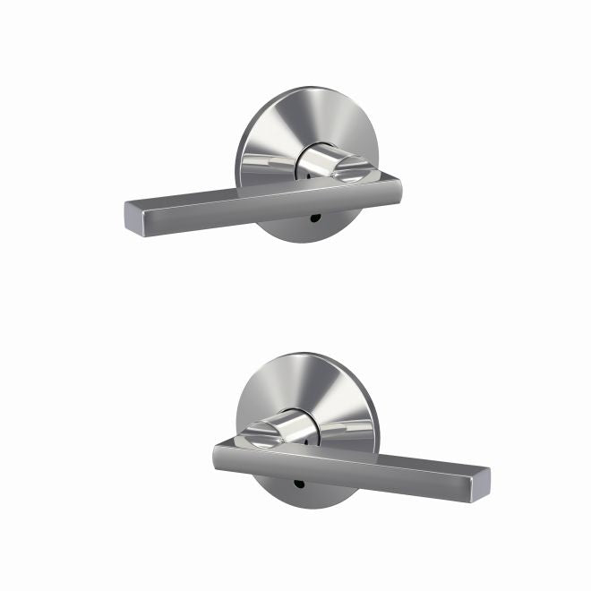 Schlage Custom Latitude Lever With Kinsler Rosette Non Turning Double Dummy Pair in Bright Chrome finish