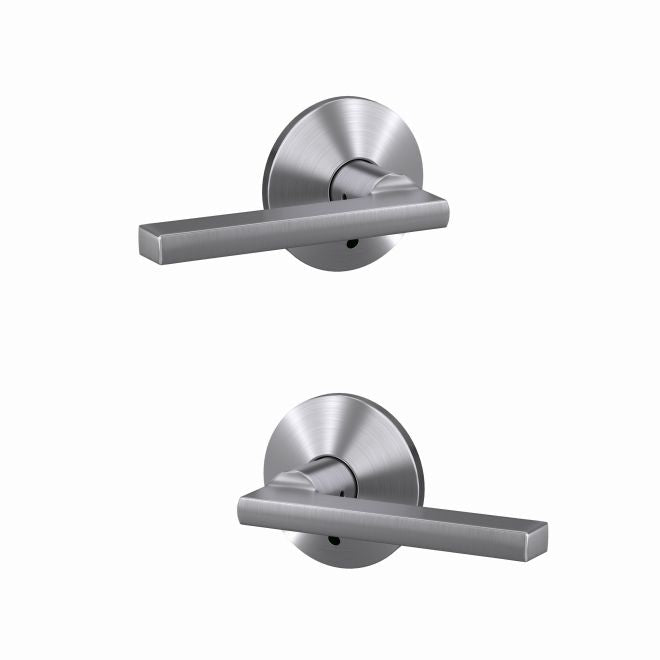 Schlage Custom Latitude Lever With Kinsler Rosette Non Turning Double Dummy Pair in Satin Chrome finish