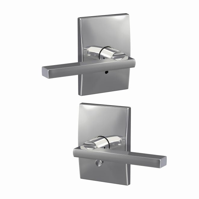 Schlage Custom Latitude Passage and Privacy Lever With Century Rosette in Bright Chrome finish