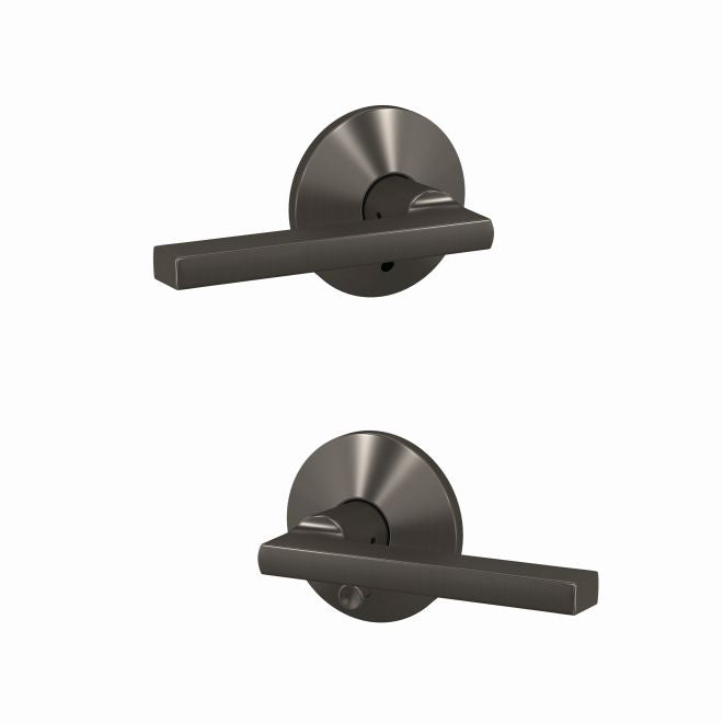 Schlage Custom Latitude Passage and Privacy Lever With Kinsler Rosette in Black Stainless finish