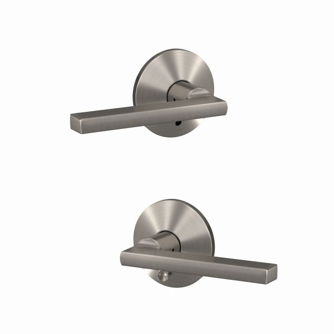 Schlage Custom Latitude Passage and Privacy Lever With Kinsler Rosette in Satin Nickel finish