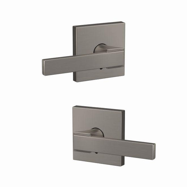 Schlage Custom Northbrook Lever With Collins Rosette Non Turning Double Dummy Pair in Satin Nickel finish