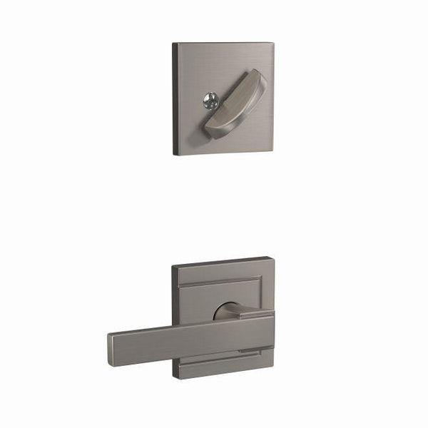 Schlage Custom Northbrook Lever With Upland Rosette Interior Active Trim - Exterior Handleset Sold Separately in Satin Nickel finish